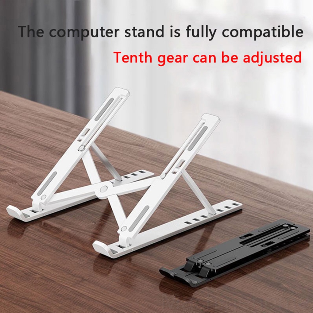 Giá đỡ máy tính xách tay dạng gấp bằng nhựa màu đen có thể điều chỉnh tiện dụng