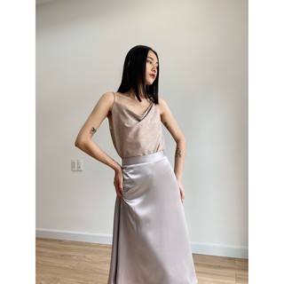Chân Váy Dài Lụa Xám EDINI - V368