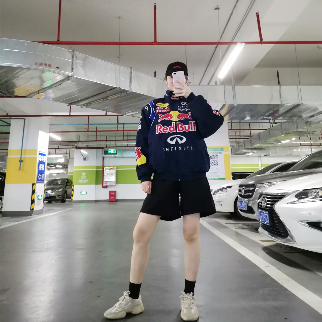 Áo Khoác Tay Dài Cổ Đứng Giữ Ấm In logo F1 Racing Rally Red Bull Cho Nam Và Nữ