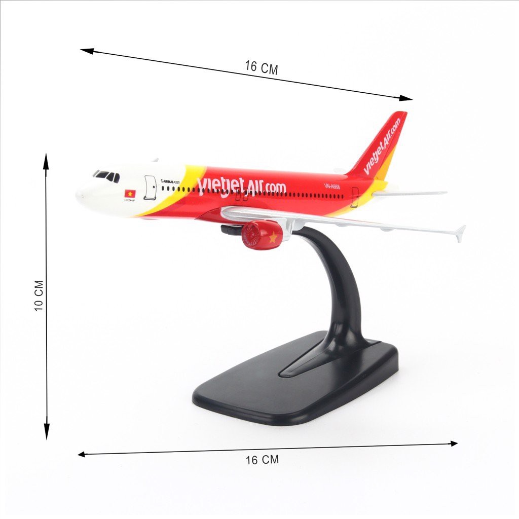 Mô hình máy bay Vietjet Airbus A320 16cm Everfly