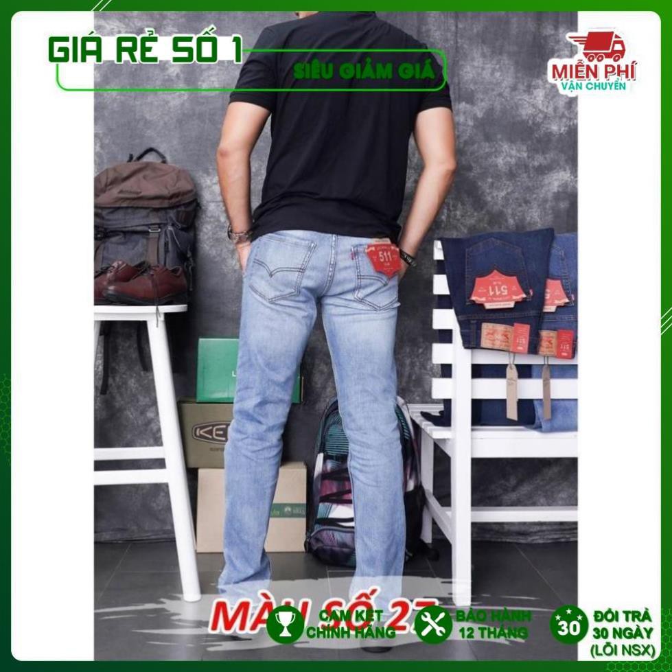 [Chính hãng] - Quần Bò Jeans Nam Levis 511 ống suông, co dãn, loại túi chéo Cambodia (mã 27-28-29)