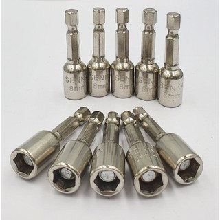 10 mũi đầu bắn tôn, mũi vít vặn tôn 10x48mm chuôi lục SENKA cao cấp mạ Chrome TRẮNG hoặc NICKEN ĐEN