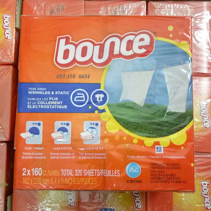 Lốc 2 hộp Giấy Thơm Bounce 4 In 1 Outdoor Fresh ( 2x 160 tờ)