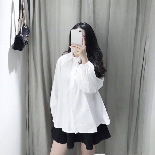SƠ MI TRẮNG CỔ SEN