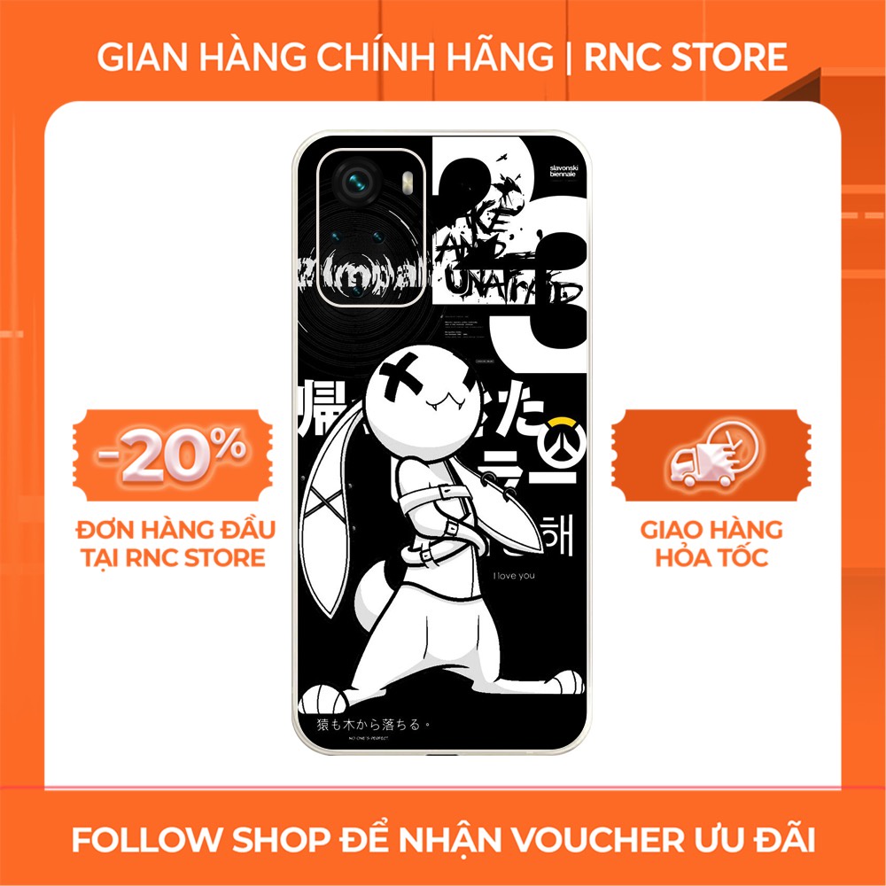 Ốp lưng Xiaomi Redmi 10/Redmi 9T/Poco X3/....dẻo cạnh vuông bảo vệ camera hình Thỏ trắng đen