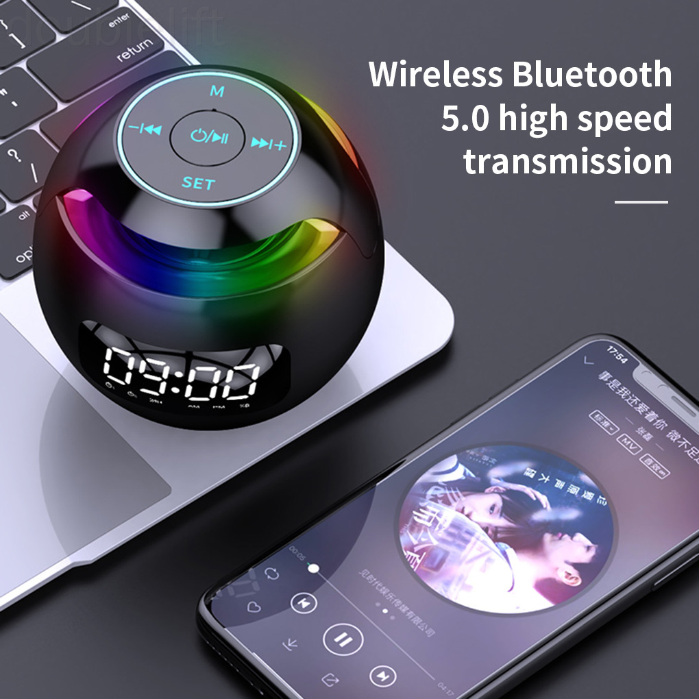 Loa Bluetooth 5.0 Có Đồng Hồ Báo Thức Kèm Phụ Kiện