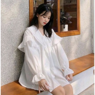Đầm trắng babydoll .