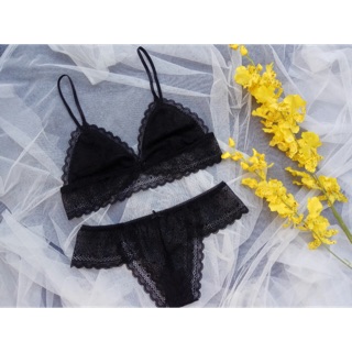 [ẢNH THẬT] SET BRALETTE ĐEN CÀI TRƯỚC - Thiết Kế Cao Cấp