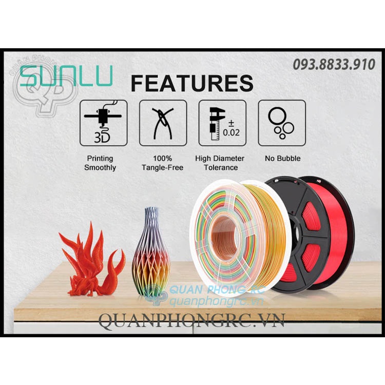 Nhựa In 3D Filament SUNLU PLA+ 1.75mm 1kg