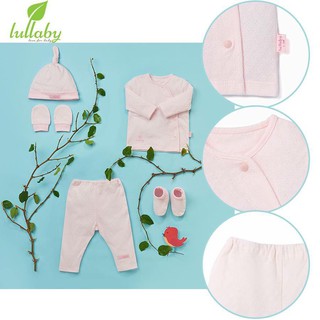 Bộ đồ cài vai lệch cho bé trai, bé gái Lullaby, tay dài, chất mỏng