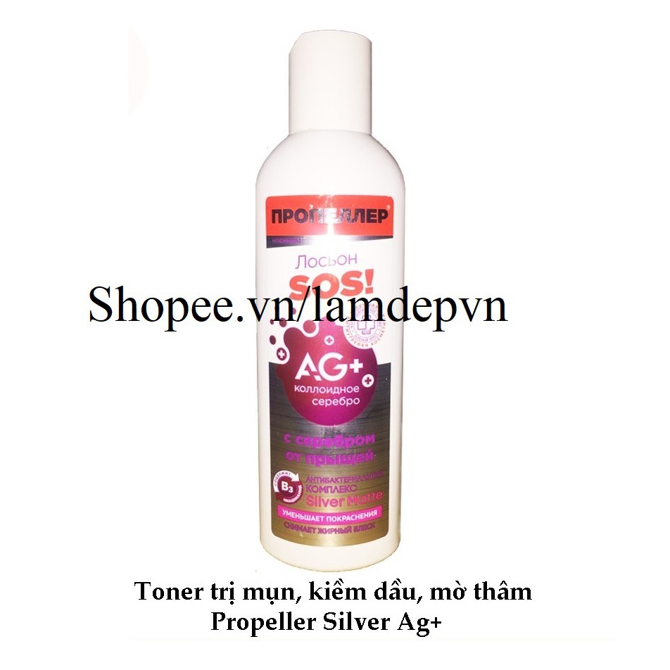 Toner Propeller SOS Silver Matte kiềm dầu, giảm mụn