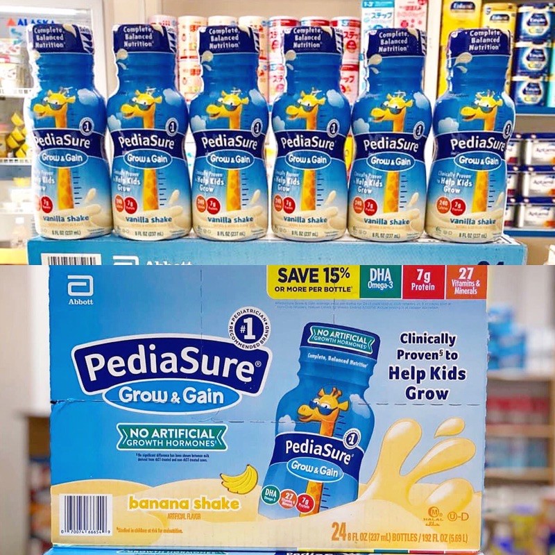 [AIR MỸ 6/22] Thùng 24 chai Sữa PediaSure hương Vanilla cho bé