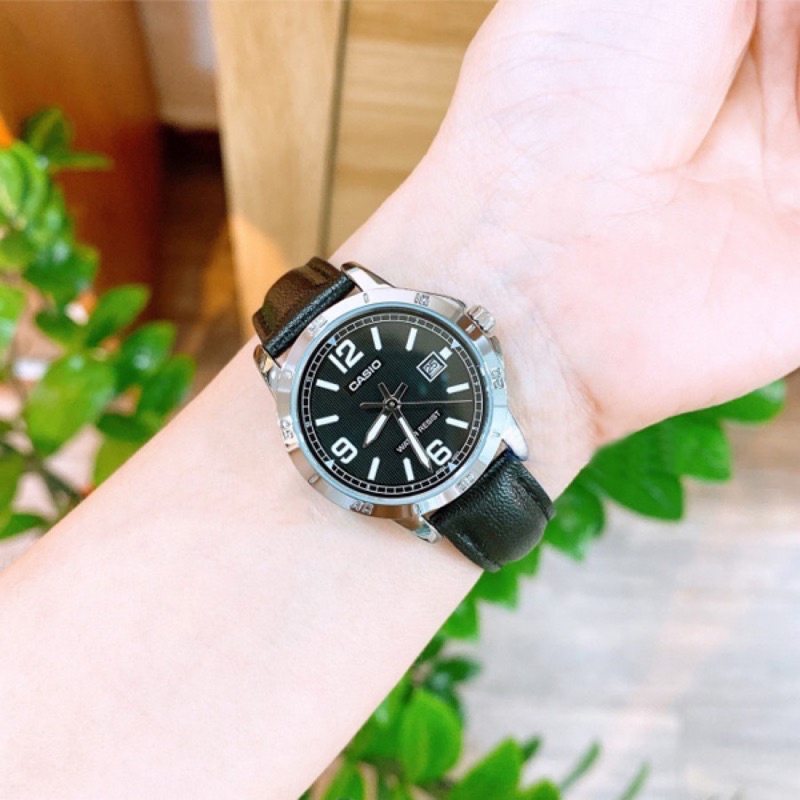Đồng Hồ Casio Nữ LTP-V004L-1B Dây Da Cao Cấp - Chống Nước