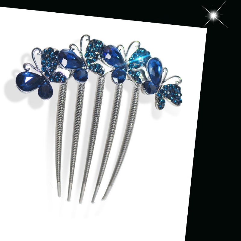 Lược Cài Tóc Đính Đá Hình Bướm Xinh Xắn