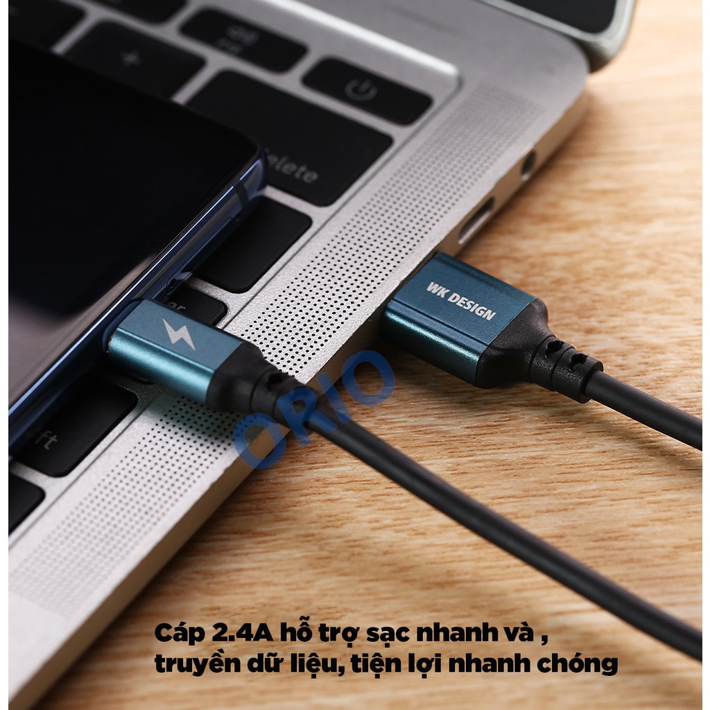 Dây cáp sạc tự ngắt WK WDC - 073a Lai ning hỗ trợ sạc nhanh cho điện thoại phụ kiện tai nghe Bluetooth - Orio