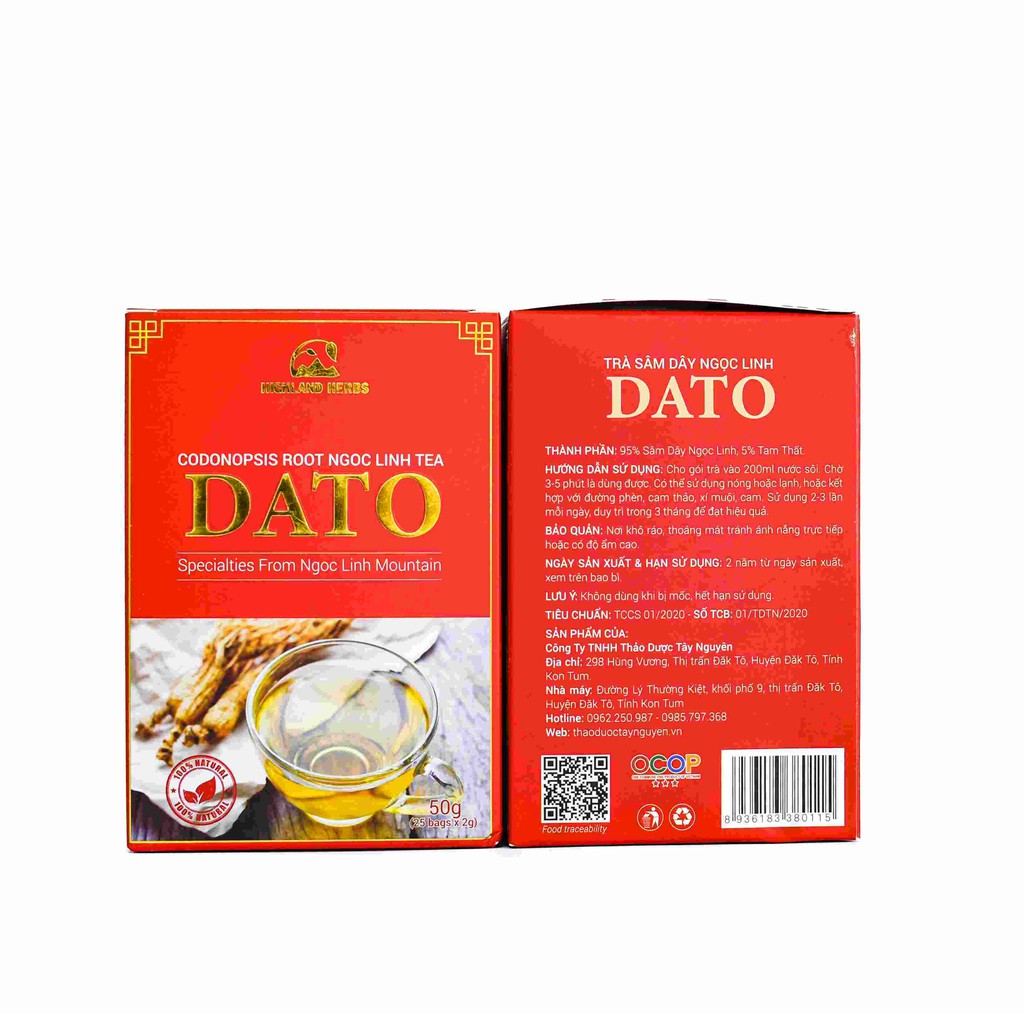 Trà túi lọc sâm dây ngọc linh dato ngon 50gr/25 ocop kon tum | BigBuy360 - bigbuy360.vn
