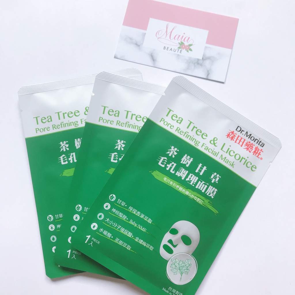 [MẪU MỚI] Mặt nạ tràm trà Dr.Morita Tea Tree &amp; Licorice Pore Refining Facial Mask
