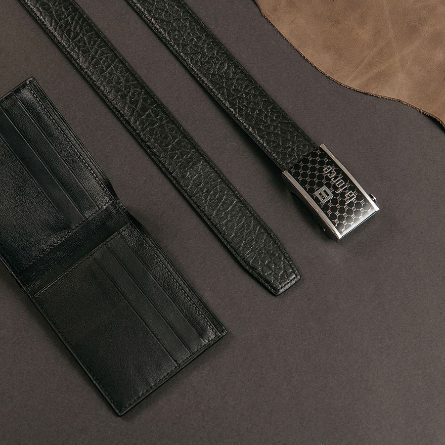 Dây Thắt Lưng Nam LAFORCE Mặt Khóa Trượt D890-06B Tặng Đón Gót Tiện Lợi