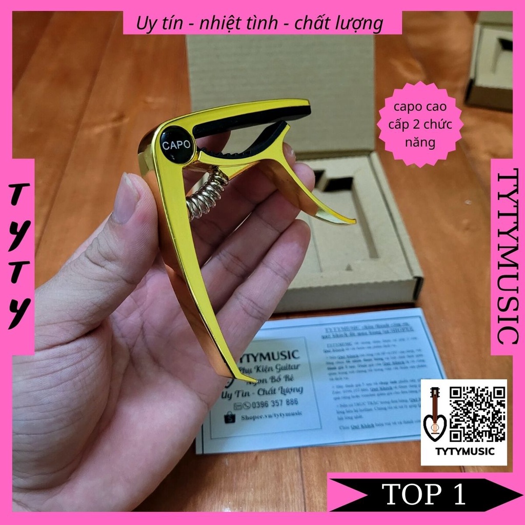 CAPO GUITAR kim loại 2 chức năng mạ vàng cao cấp chính hãng TYTYmusic