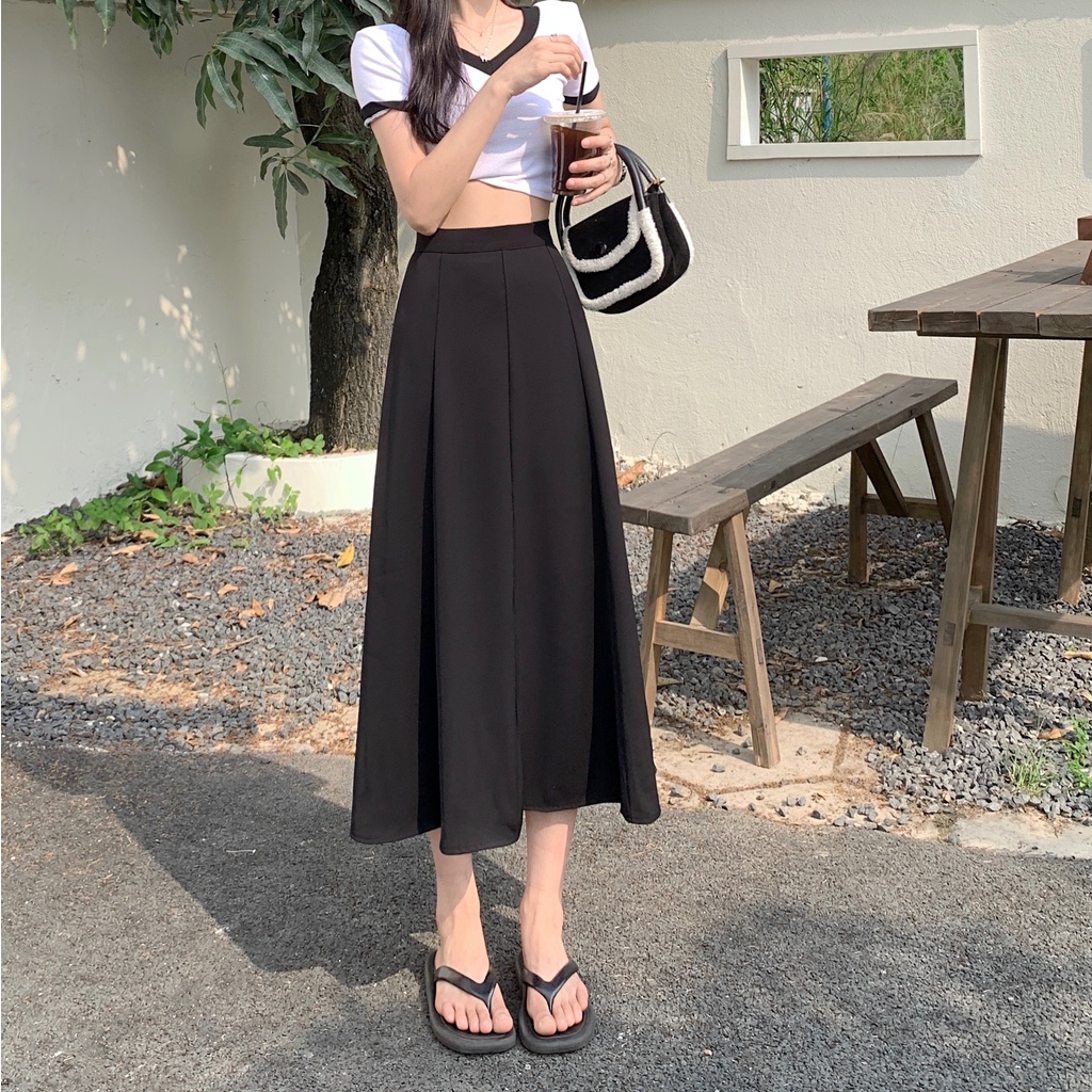 Chân Váy Xòe Lưng Cao Phong Cách Hàn Quốc Cho Nữ