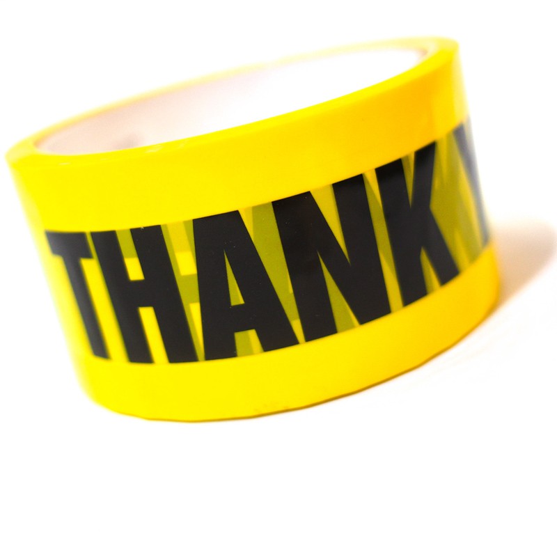 Băng keo tape vàng THANK YOU - Sticker Factory - Chiều dài 25m