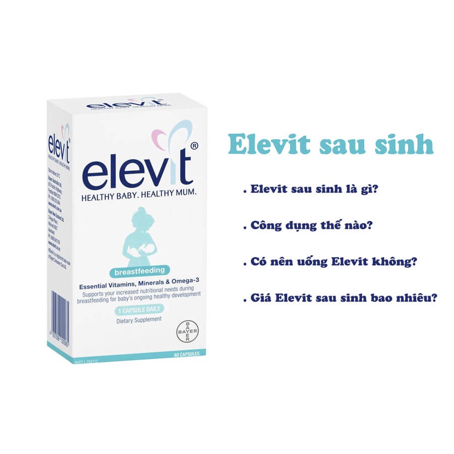 Vitamin Bầu Tổng Hợp Elevit Cho Phụ Nữ Trước, Trong và Sau Thai Kỳ 30 Viên