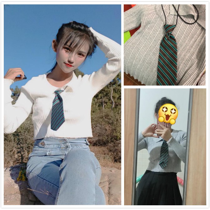 Áo Thun Polo Tay Dài Dệt Kim Cổ Bẻ Xinh Xắn Cho Nữ