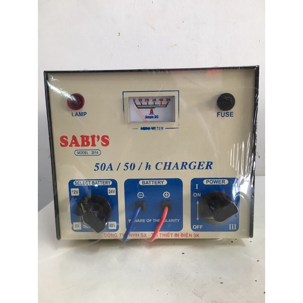 Máy sạc ắc quy 50ah dây đồng