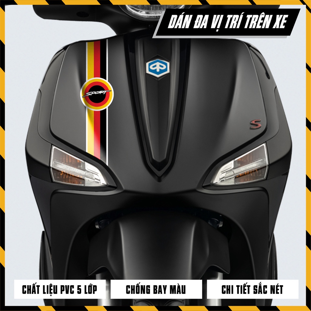 Tem Đa Vị Trí Dán Xe Máy Phong Cách Cờ Đức, Italy, Pháp, Performance | DVT LINE | Tem Xe Vespa, SH, AB, Vision,...