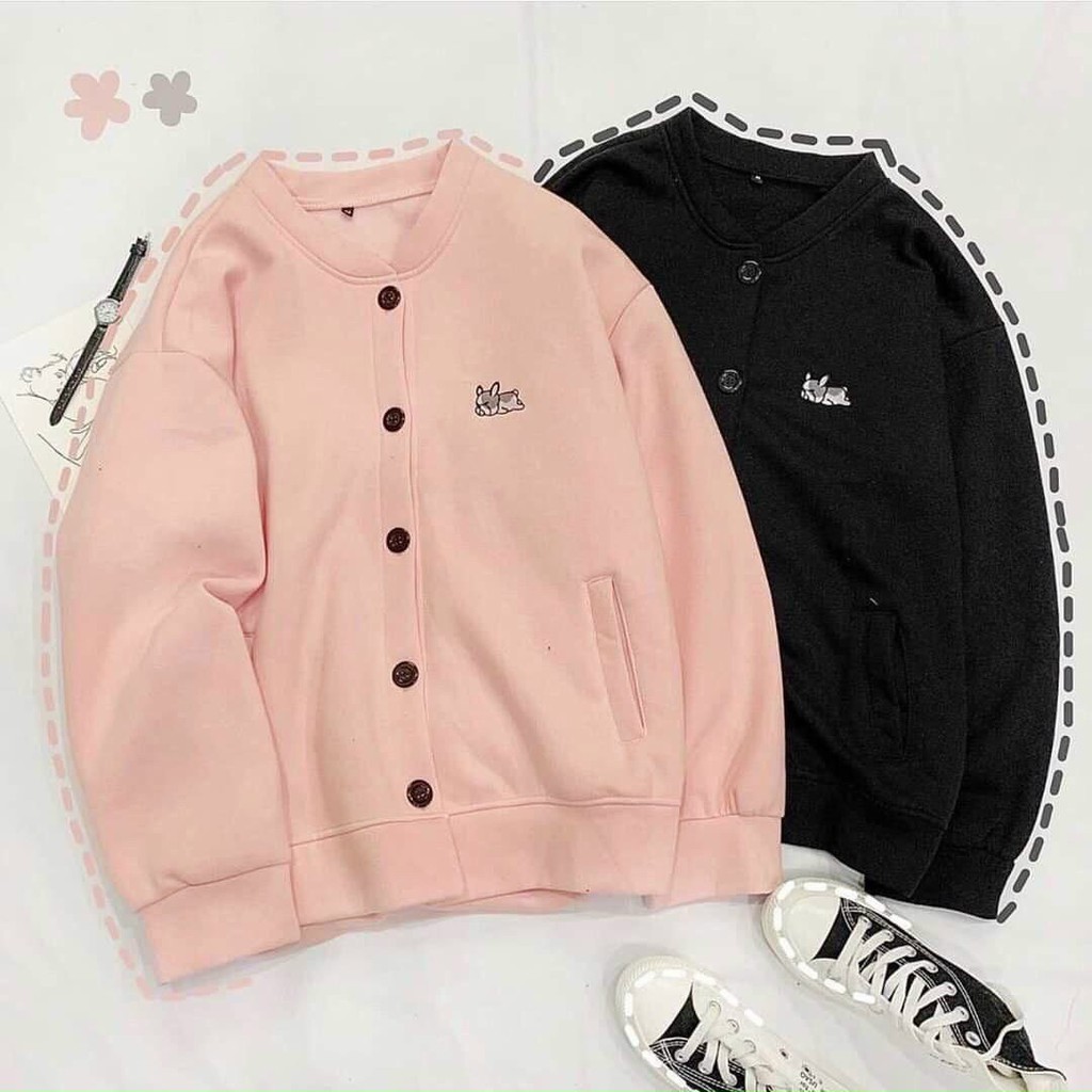 [Mã FASHIONT4WA2 giảm 10K đơn 50K] Áo Khoác Cardigan Nỉ Bông Dogcute Unisex 3 Màu Cực Hot Thời Trang Học Đường