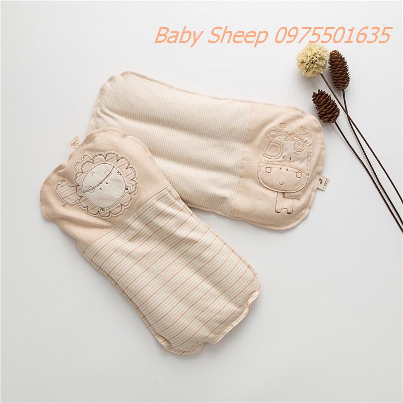 Gối cho bé bằng vỏ hạt kiều mạch giúp bé dễ ngủ vỏ gối 100% SỢI COTTON HỮU CƠ TỰ NHIÊN không chất tẩy nhuộm