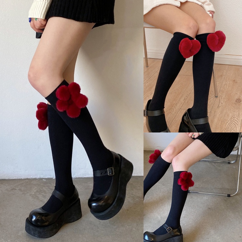 Tất Nhung 3D Phong Cách Lolita Vintage Nhật Bản Xinh Xắn Cho Nữ