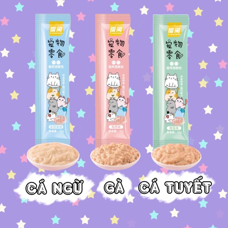 [Súp thưởng cho mèo- Snack thưởng cho mèo shizuka thanh 15gr - nhiều hương vị