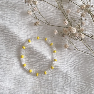 Vòng tay hạt cườm handmade mix màu trắng vàng