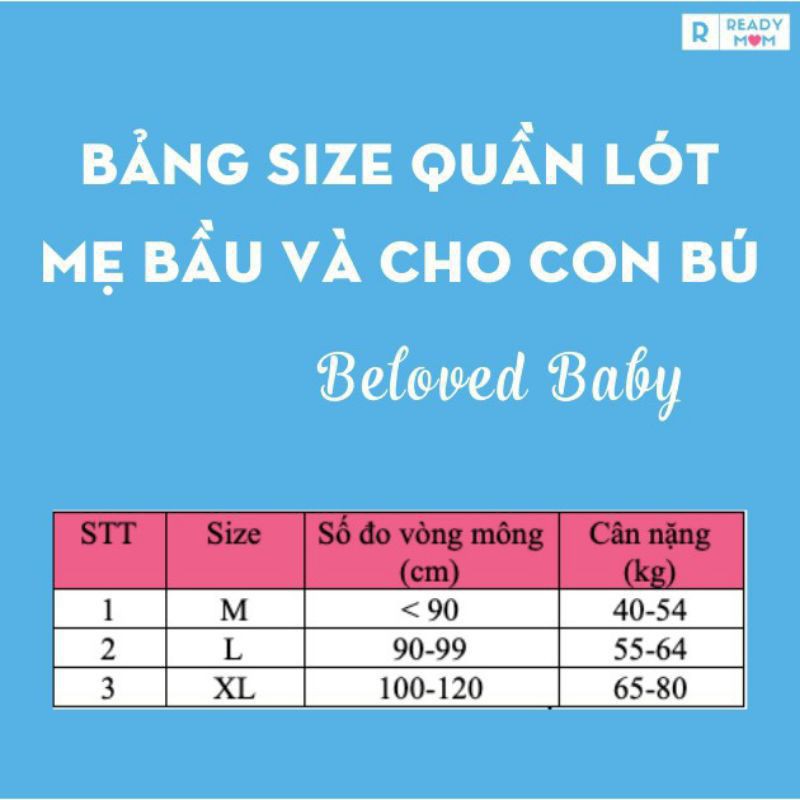 Quần Lót Bầu| Quần Lót Sau Sinh|HÀNG VIỆT NAM| Cotton Cạp Chéo 100% An Toàn Và Thoải Mái| Beloved Baby