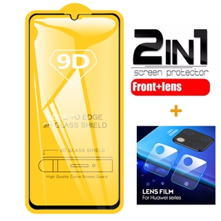 Kính Cường Lực 2 Trong 1 Bảo Vệ Màn Hình Kèm Phụ Kiện Cho Huawei P30 Honor 10 Nova 6 Honor 20 Pro 10 Lite V30 Pro 9x Mate 30 20