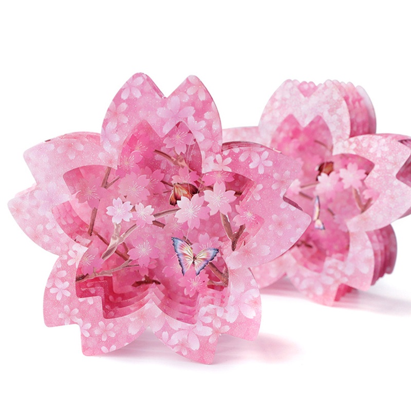 Thiệp Giấy Khắc Rỗng Hình Hoa Anh Đào 3D Cho Ngày Lễ Tình Nhân