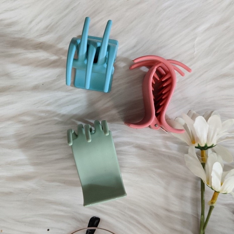 Kẹp tóc càng cua hàn quốc đẹp thiết kế 5 răng nhám mix 6 màu cao cấp(set 12c)