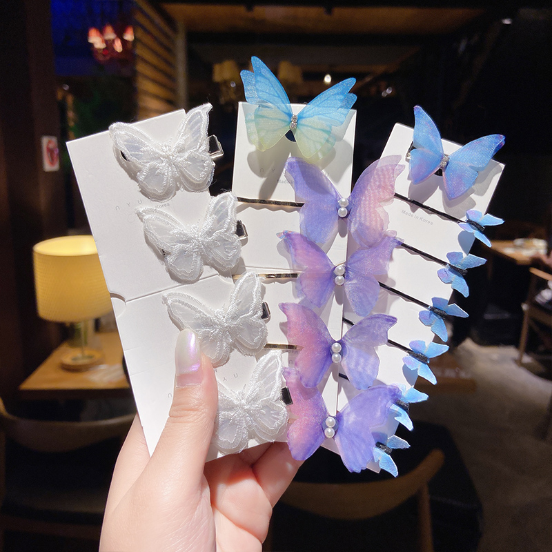 Set Kẹp Tóc Hoạ Tiết Hình Bướm Dễ Thương Xinh Xắn Kiểu Hàn Quốc