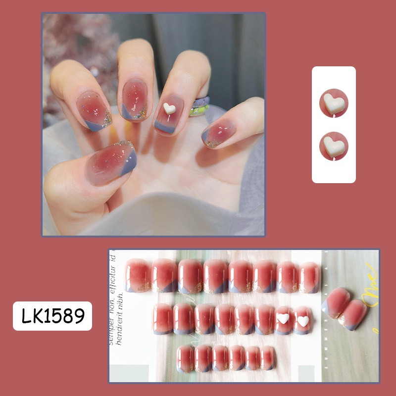 Set 24 Móng Tay Giả Mờ Thời Trang 1589