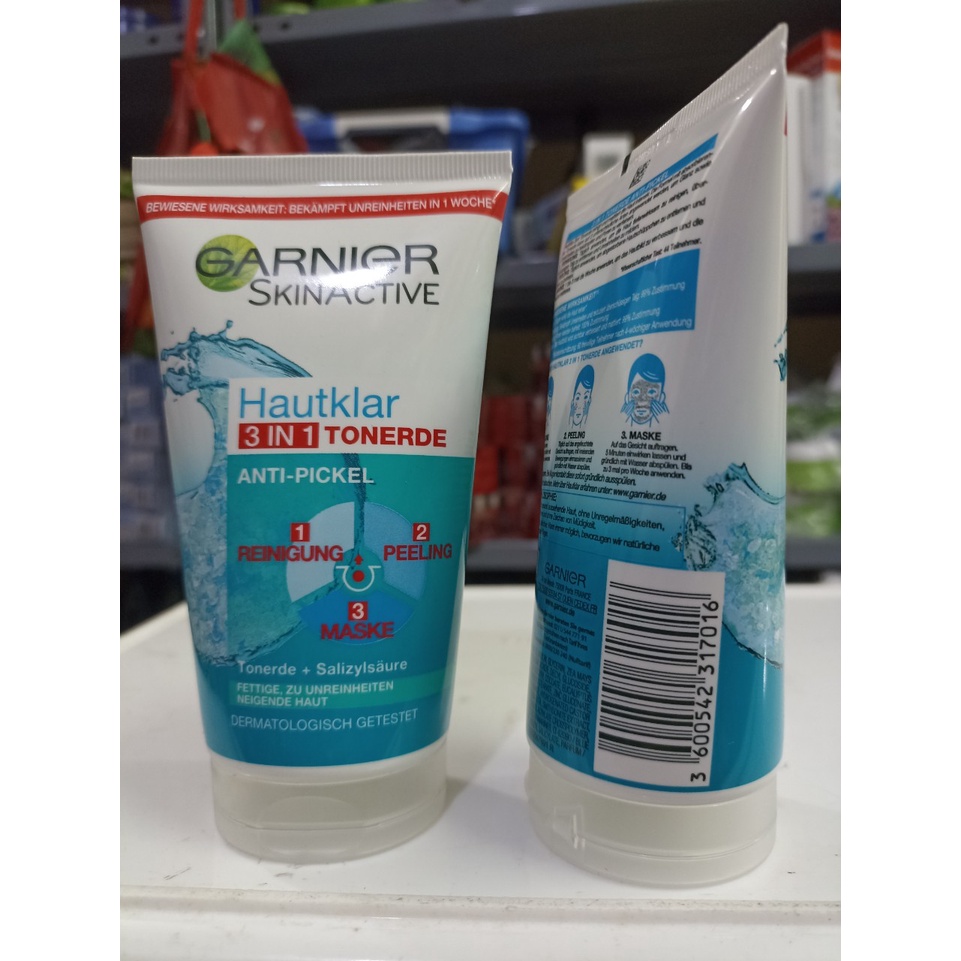 Sữa Rửa Mặt Garnier Skinactive 3in1 Tonerde mẫu mới