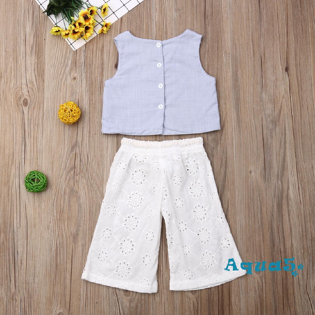 Set Áo Thun 3 Lỗ &amp; Quần Short Cho Bé Gái