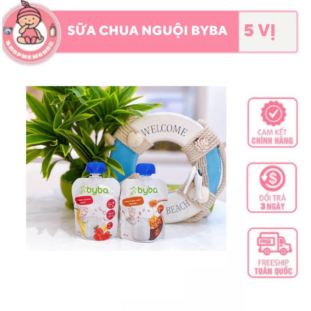Sữa chua nguội thanh trùng Byba Tây Ban Nha nhiều vị cho bé từ 6 tháng tuổi date 5/2023