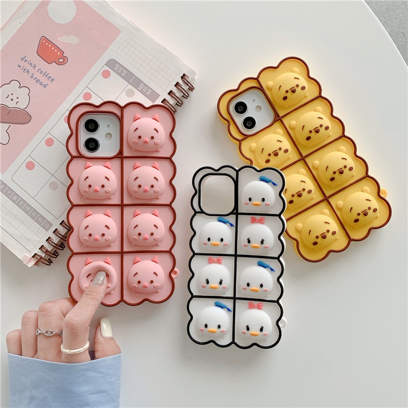 Ốp Điện Thoại Silicon Dẻo In Hình Vịt Donald Winnie Gấu Winnie / Heo Hồng Cho pop it Iphone 11 11 Pro Max 6 7 8 Plus Xs Xr X Xs Max 12 Pro Max