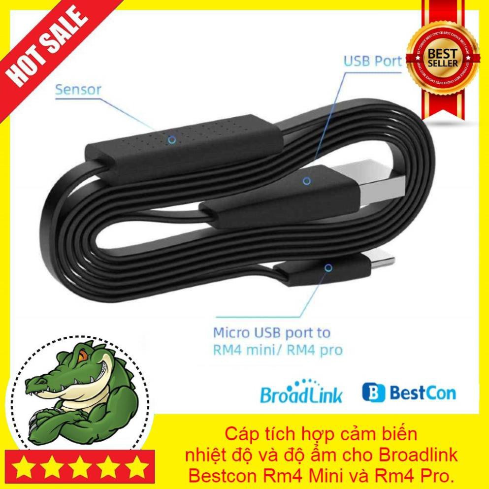 Cáp nguồn tích hợp cảm biến nhiệt độ và độ ẩm dành riêng cho Broadlink - Bestcon Rm4 Mini và Rm4 Pro bản 2020