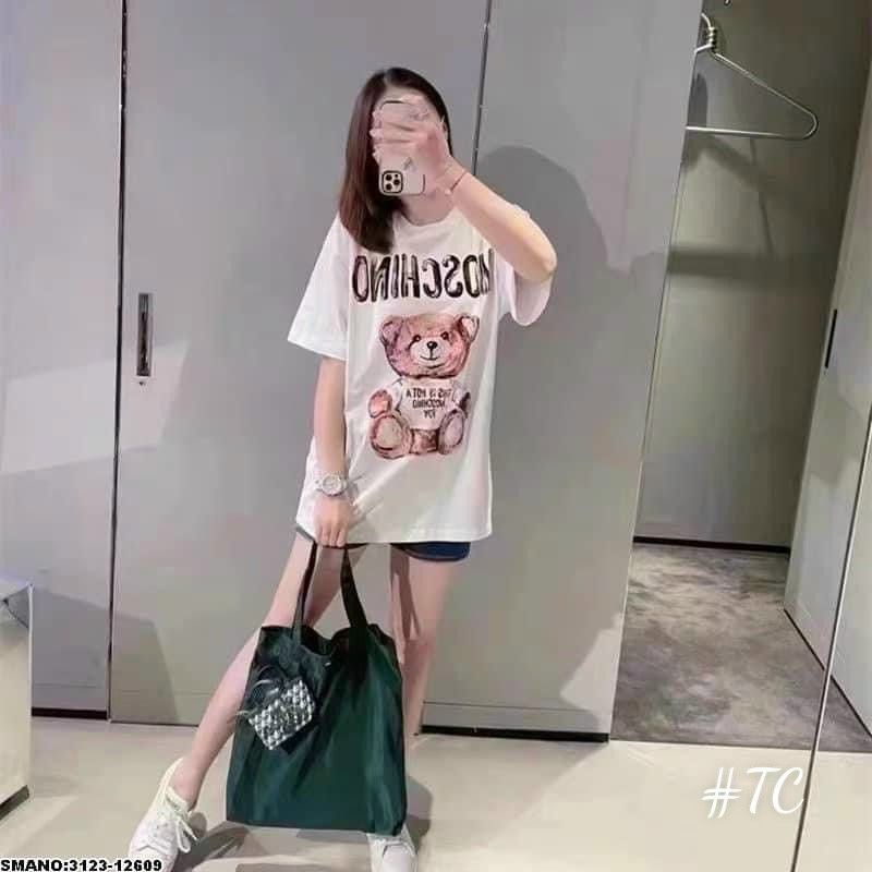 áo phông MOSCHINO áo phông unisex nam nữ mặc đẹp phông rộng tay lỡ