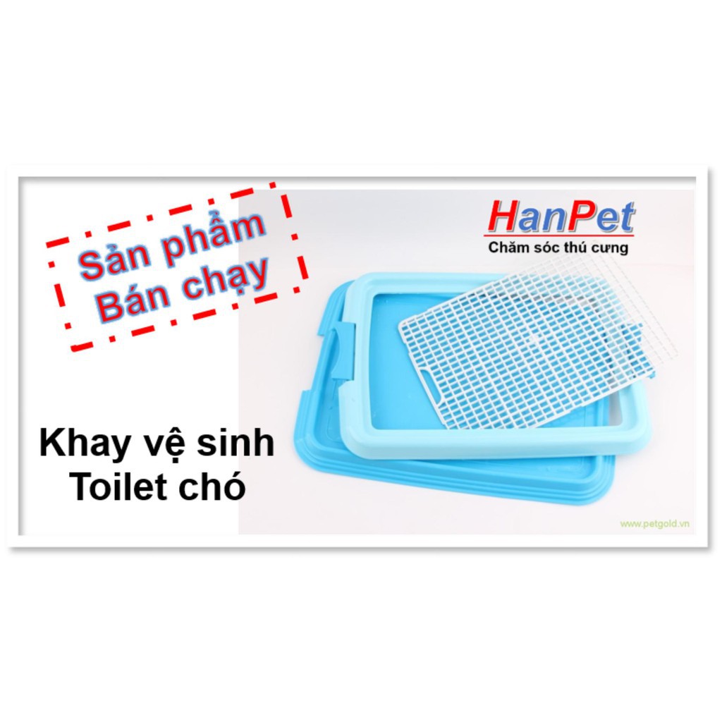 HN-Khay vệ sinh cho chó (màu ngẫu nhiên) dạng lưới cải tiến (hanpet 377b)+ Tặng 3 tấm lót chuồng, sàn xe