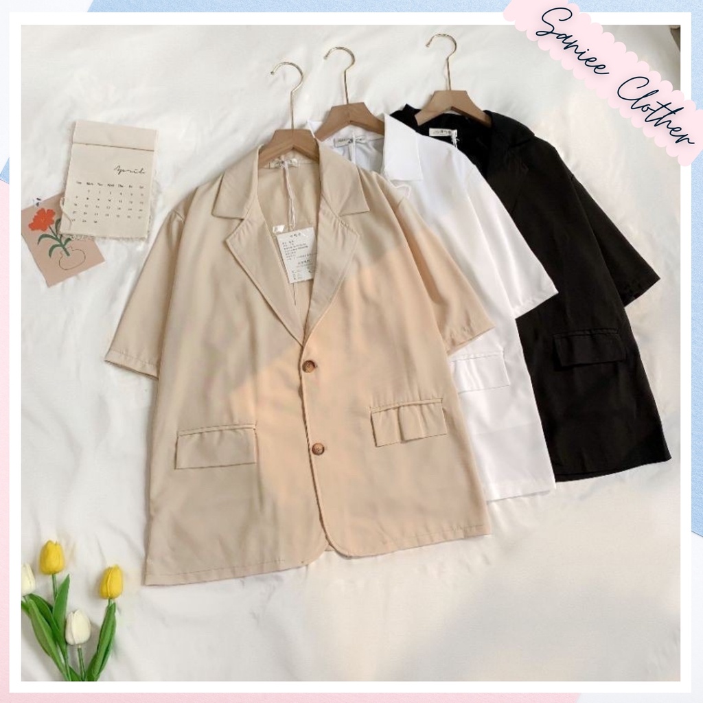 Áo Blazer Ngắn Tay Thời Trang Hàn Quốc, Túi Nắp Ulzzang Saniee Clother | BigBuy360 - bigbuy360.vn