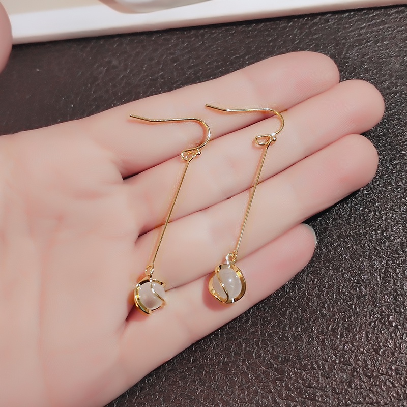 Khuyên tai JIUDUOLAN dạng móc mạ vàng dáng dài tua rua thời trang Hàn Quốc dễ phối đồ dành cho nữ