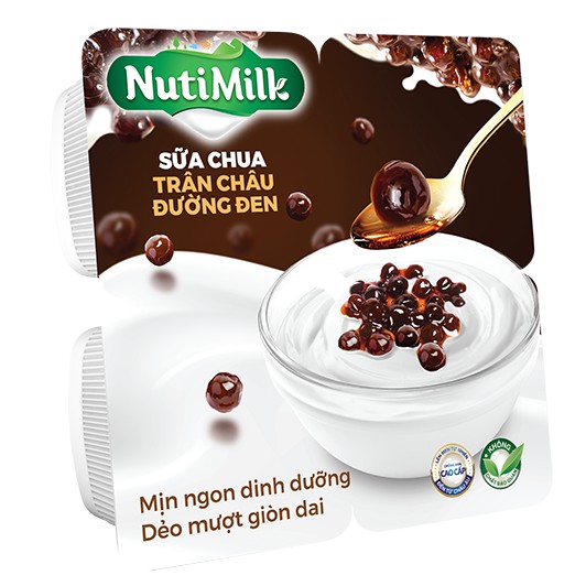 Lốc 4 sữa chua trân châu đường đen Nutimilk